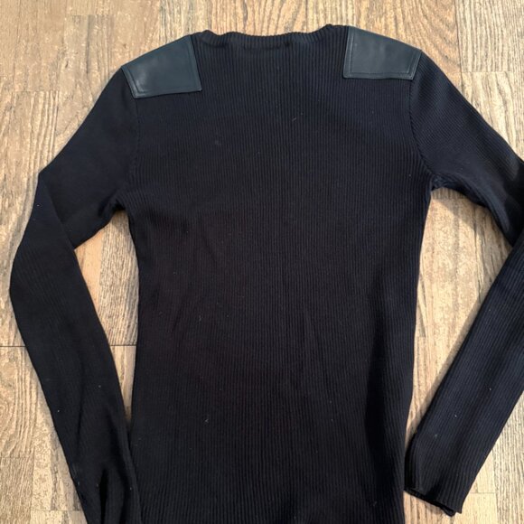 Ralph Lauren Jeans Company Women Black Sweater w leather accents S - Picture 6 of 7
